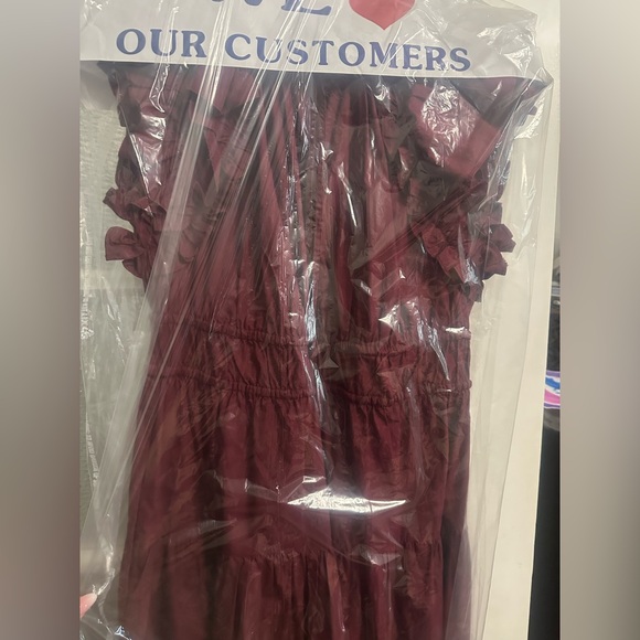 Ulla Johnson Red Ruffled Ruched Sundress - Picture 5 of 6